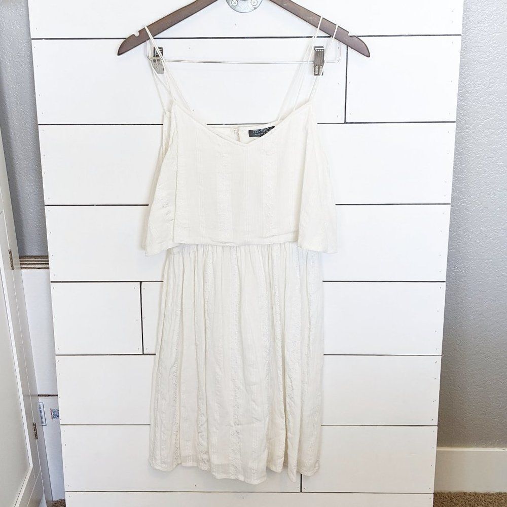 Topshop White Eyelet Layered Sundress 6